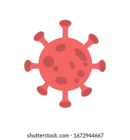 Virus icon red color illustration vector isolated . virus corona covid 19