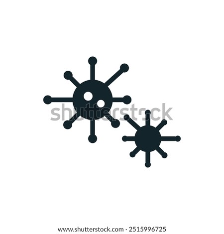 Virus icon representing flu spreading through population