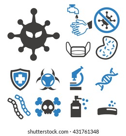virus icon set