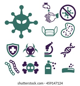 virus icon set