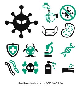 virus icon set