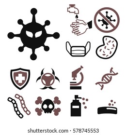 virus icon set