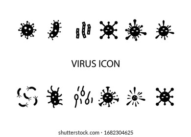 Virus icon set, bacteria icon