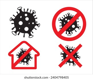 virus icon set for health protection logo