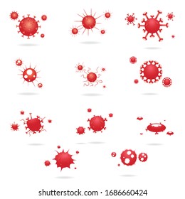 virus icon set, vector eps 10