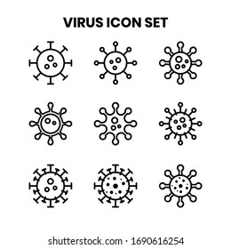 Virus icon set vector illustration logo template for many purpose. Isolated on white background.