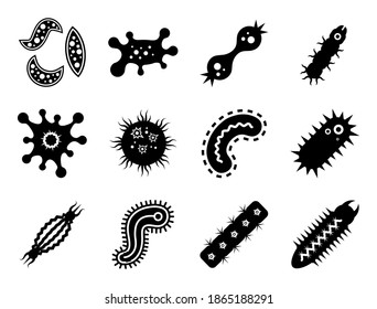 Virus icon set - vector illustration .