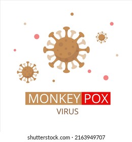 Virus Icon Sign Monkeypox. Pandemic. MPXV Virus, Infectious Disease Diagnosis. Pox Virus Medical Concept. Vector Clipart Illustration