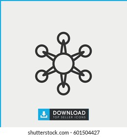 virus icon. simple outline virus vector icon. on white background.