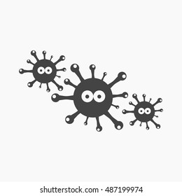 Virus icon simple. Single sick icon from the big ill, disease simple.