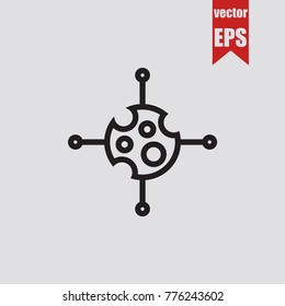 Virus icon in trendy isolated on grey background.Vector illustration.
