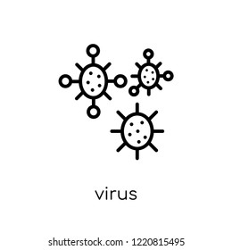 virus icon. Trendy modern flat linear vector virus icon on white background from thin line collection, outline vector illustration