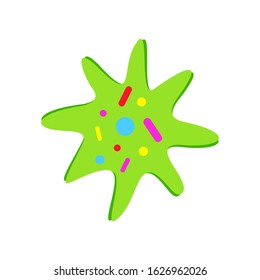 Virus Icon Vector Green Colour On White Background. 
Flat Icon For Web, Apps, Or Design Product EPS10 Editable.