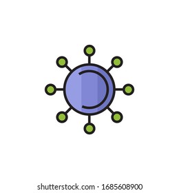 ilustración vectorial de icono de virus. icono de bacteri con color principal