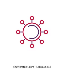 virus icon vector illustration. bacteri icon two color