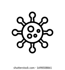 Icono de virus ilustra el logotipo de la ilustración para muchos fines. Aislado sobre fondo blanco.