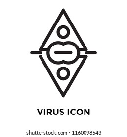 Virus icon vector isolated on white background, Virus transparent sign , line symbol or linear element design in outline style