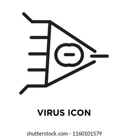 Virus icon vector isolated on white background, Virus transparent sign , line symbol or linear element design in outline style