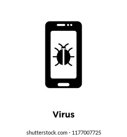 Virus icon vector isolated on white background, logo concept of Virus sign on transparent background, filled black symbol