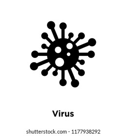 Virus icon vector isolated on white background, logo concept of Virus sign on transparent background, filled black symbol