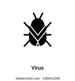 Virus icon vector isolated on white background, logo concept of Virus sign on transparent background, filled black symbol