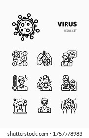VIRUS icon for webpage, application, card, printing, social media, posts etc.

