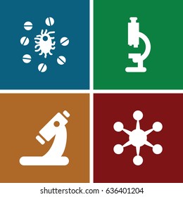 Virus icons set. set of 4 virus filled icons such as