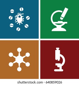 Virus icons set. set of 4 virus filled icons such as