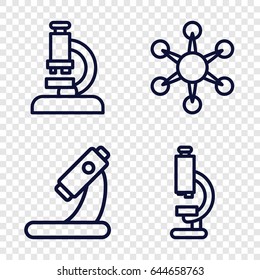 Virus icons set. set of 4 virus outline icons such as microscope