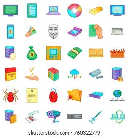 Virus icons set. Cartoon style of 36 virus vector icons for web isolated on white background