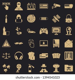 Virus icons set. Simple style of 36 virus vector icons for web for any design