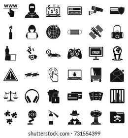 Virus icons set. Simple style of 36 virus vector icons for web isolated on white background