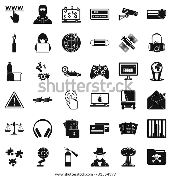 Virus icons set. Simple style of 36\
virus vector icons for web isolated on white\
background