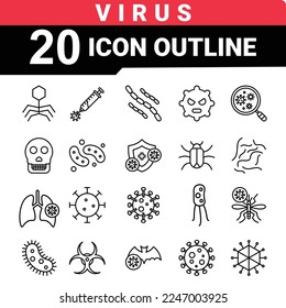 virus icons set , simple vector