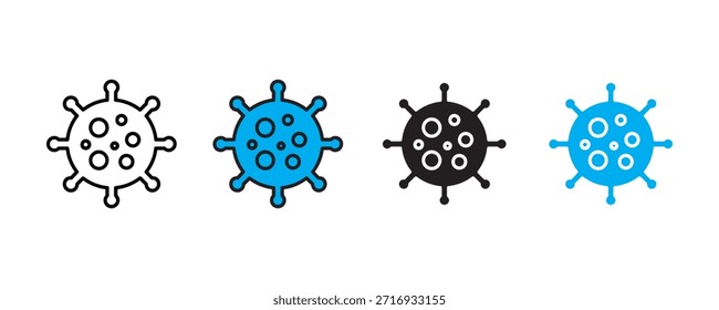 Ícones de vírus definir vetor no fundo branco. germes, bactérias, médico, símbolo. ilustração vetorial.