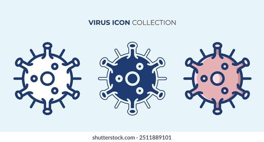Ícones de vírus definidos. Ícones de vírus. Linear, silhueta e estilo de design plano, ícone de vírus mpox