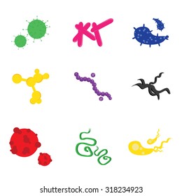 Virus icons vector illustration. Bacteria and virus icons set 