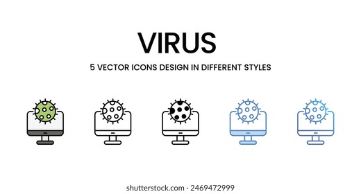 Iconos de virus conjunto de Vectores ilustración de stock.