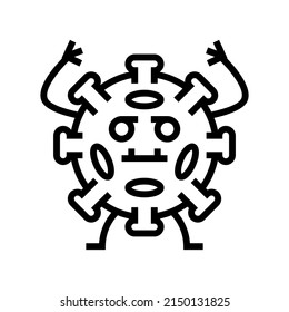 vector de icono de la línea de enfermedad de virus. signo de enfermedad por virus. símbolo de contorno aislado ilustración negra