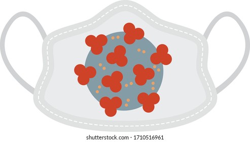 Virus, illness, Pandemic Coronavirus COVID-19 Prevention response graphic. Preventative cloth medical surgical face mask to prevent the spread of disease
