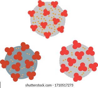 Virus, illness, Pandemic Coronavirus COVID-19 Prevention response graphic. Virus, germ, bacteria molecule illustration 