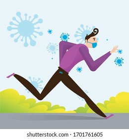 Virus Illustration Flat Design Character