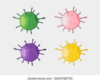 virus illustration Flat design virus collection vector set  
