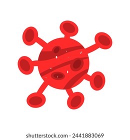 Ilustración de virus adecuada para fondos, publicaciones en redes sociales o diseños relacionados con la salud donde se desea un elemento llamativo y audaz.