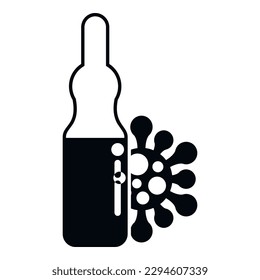 Virus Immune Symbol einfache Vektorgrafik. Drogenkrankheit. Pille bakteriell