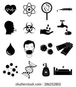 Virus infect icons set