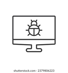 Icono de equipo infectado por virus - Icono de malware