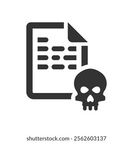 Virus infected file icon, Vector graphics