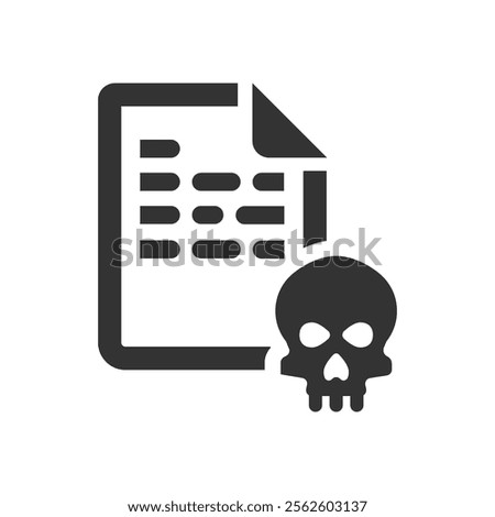 Virus infected file icon, Vector graphics