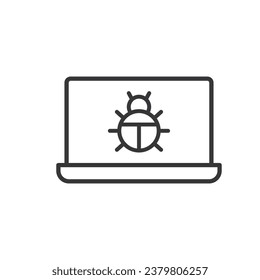 Virus Infected Laptop Icon - Malware Icon
